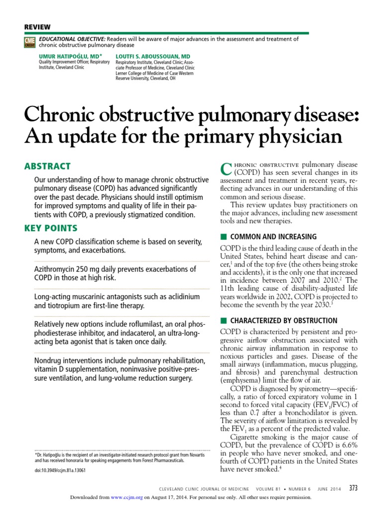 COPD Management Advances and Updates | PDF | Chronic Obstructive ...