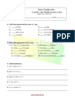 1.14 Ficha de Trabalho Verb to Be Affirmative 2