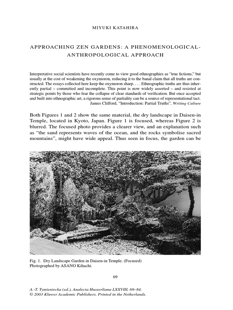 Approaching Zen Gardens PDF Anthropology Representation (Arts)