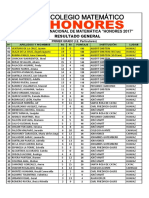 Particulares Olimpiada Matemática - Honores 2017