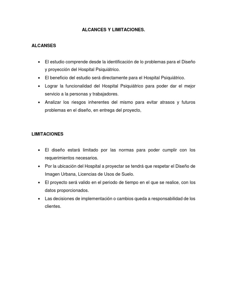 Alcances y Limitaciones