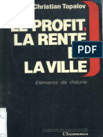 Topalov - Le Profit, La Rente Et La Ville