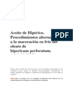 Aceite de Hipérico, Procedimientos Alternativos a La Maceración en Frío