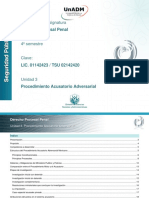 Unidad 3. Procedimiento Acusatorio Adversarial