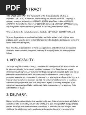 Sales Contract