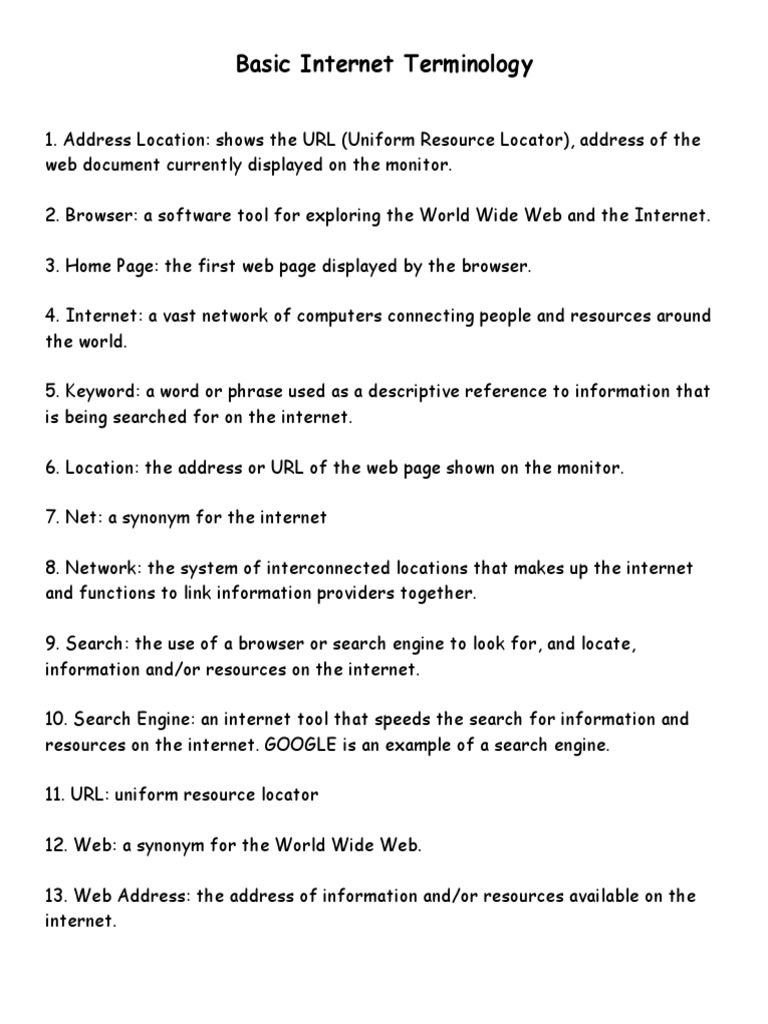 Basic Internet Terminology | PDF