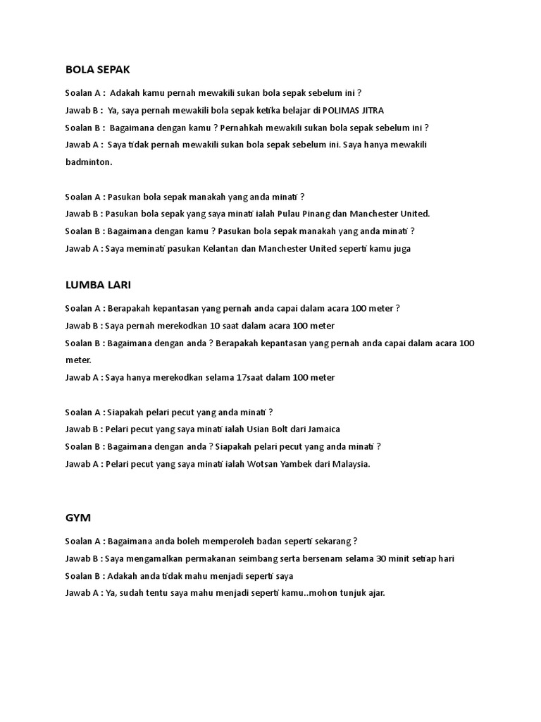Perbualan Dalam Bahasa Arab Sukan Pdf