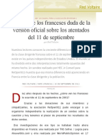 El 58% de Los Franceses Duda de La Versión Oficial Sobre Los Atentados Del 11 de Septiembre, Por Red
