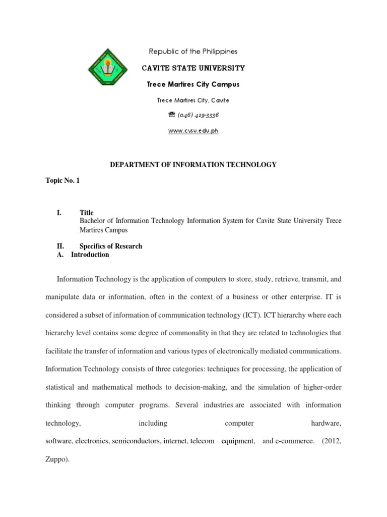 Bsit Information System (Topic Proposal) | PDF | Information Technology ...
