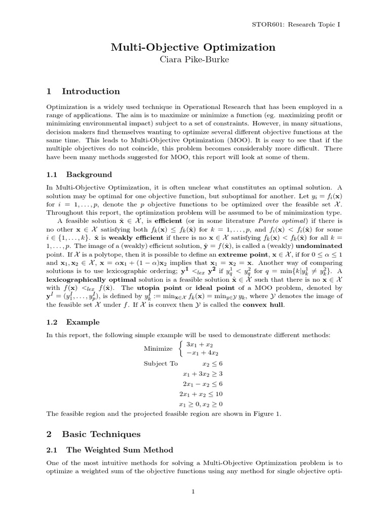 Report1multi ObjectiveOptimization | PDF | Mathematical Optimization ...