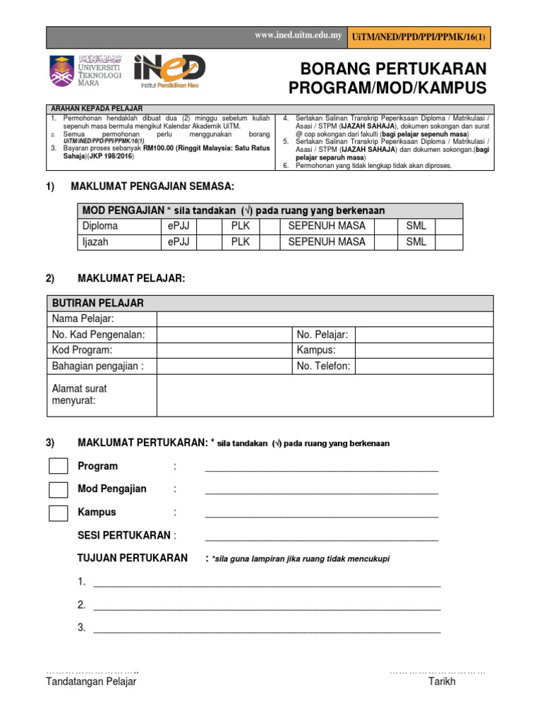 Tukar Mod Program 19052016 Pdf