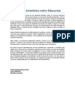 Filosofía de Aristóteles Sobre Educación. TRABAJO CRÍTICO