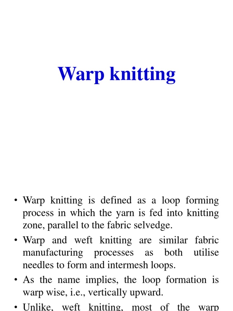 Warp Knitting, PDF, Knitting