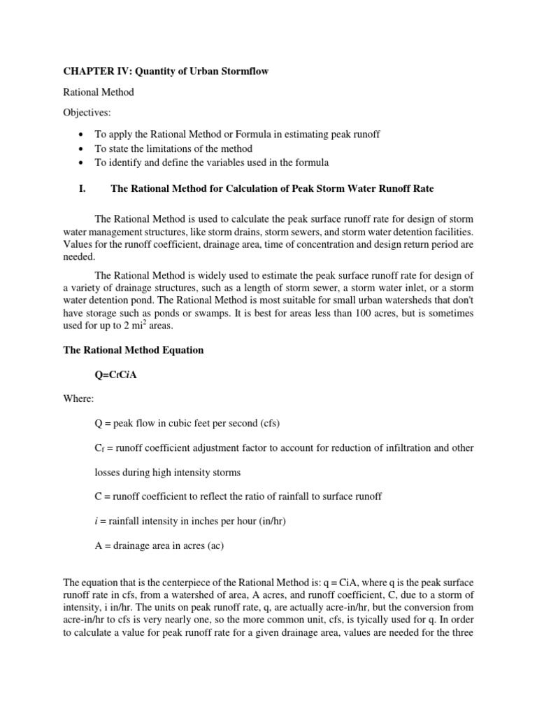 Urban Stormflow and Rational Method | PDF | Surface Runoff | Drainage Basin