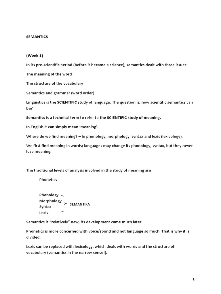 Understanding Semantics and Meaning | PDF | Dictionary | Linguistics