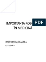 Importanța Roboticii În Medicină
