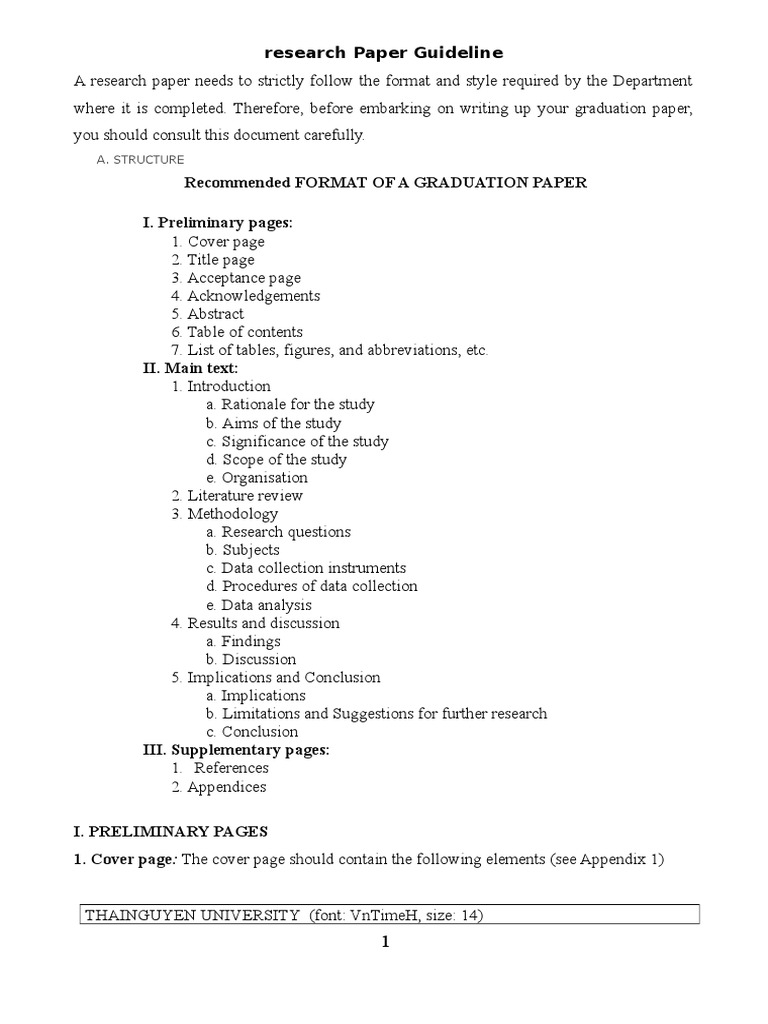 Graduation Paper Writing Guidelines | PDF | Program Evaluation | Evaluation