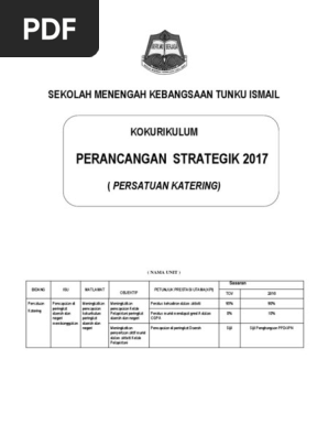 Format Perancangan Strategik Kokurikulum 2017 Persatuan Katering Pdf