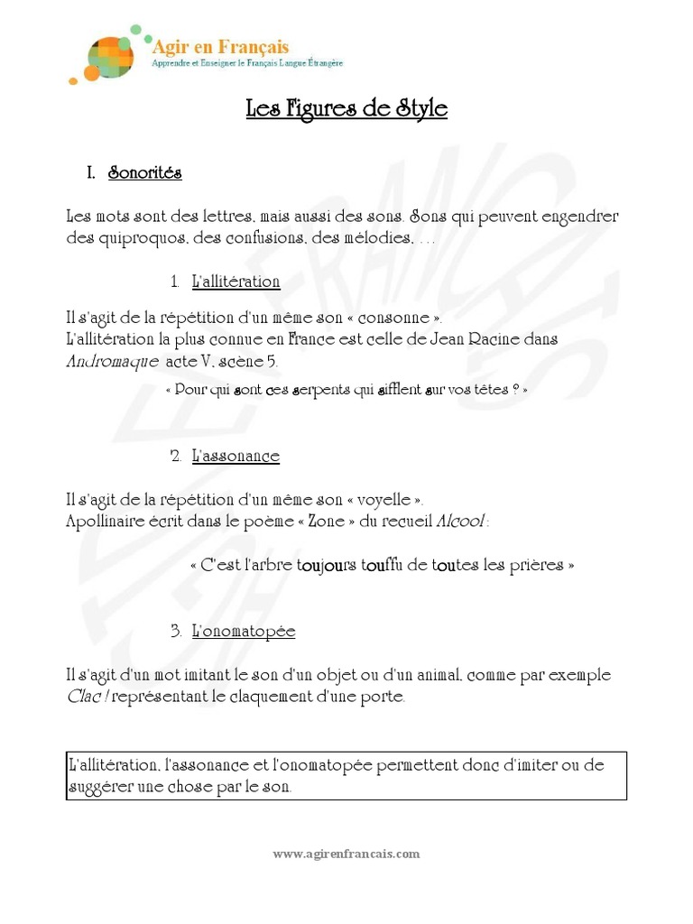 Figures de Style1 | PDF | Techniques littéraires | Mécanismes de la poésie