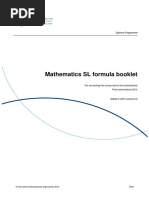 IB Mathematics SL Formula Booklet First Examinations 2014