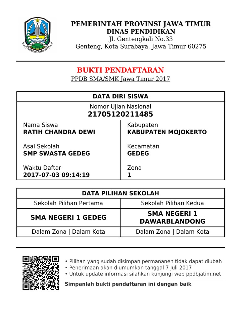 Bukti Pendaftaran 21705120211485
