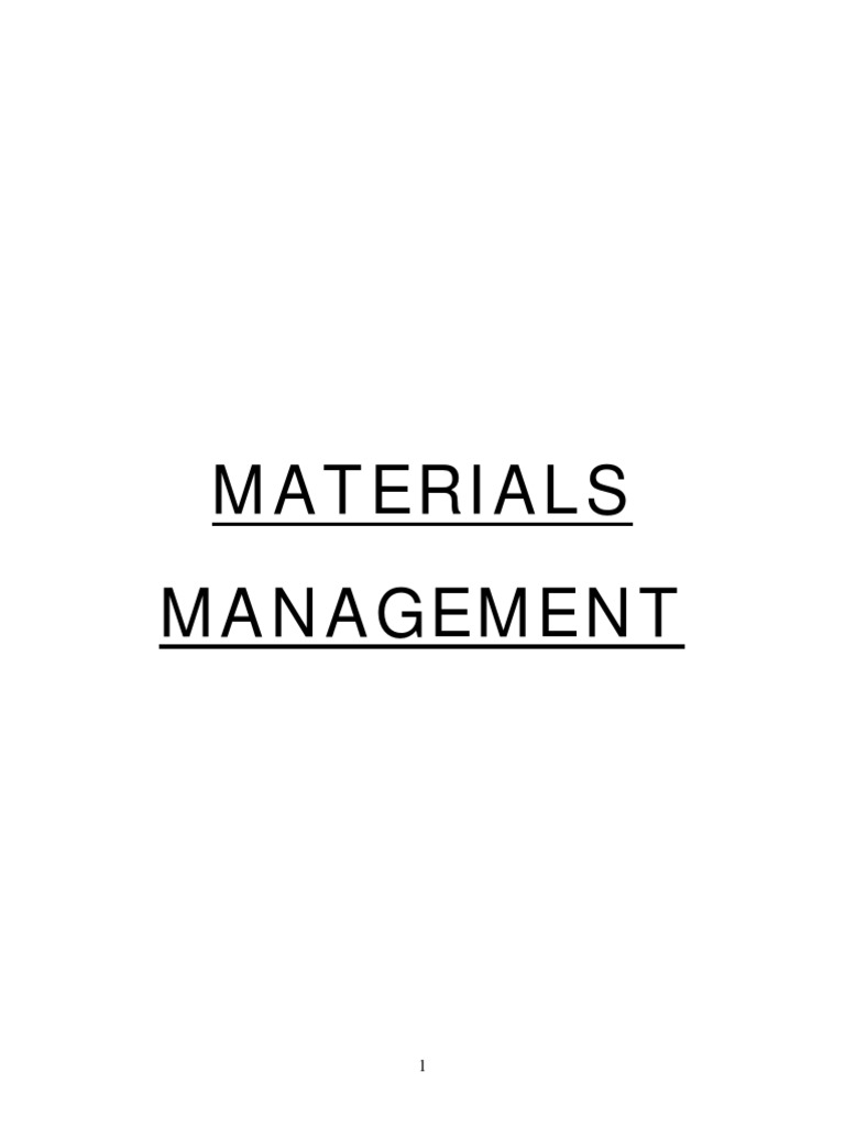 Materials Management PDF Inventory Expense