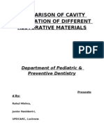 Comparison of Cavity Preparation of Different Restorative Materials