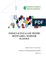 Tehnici Si Instalatii Pentru Reciclarea Maselor Plastice