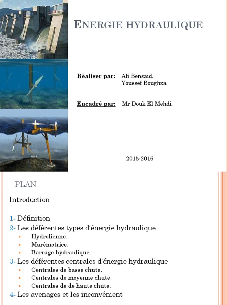 Energie Hydraulique Pdf Energie Hydroelectrique Centrale Electrique
