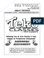 Class Dropper Diwali Assignment Physics