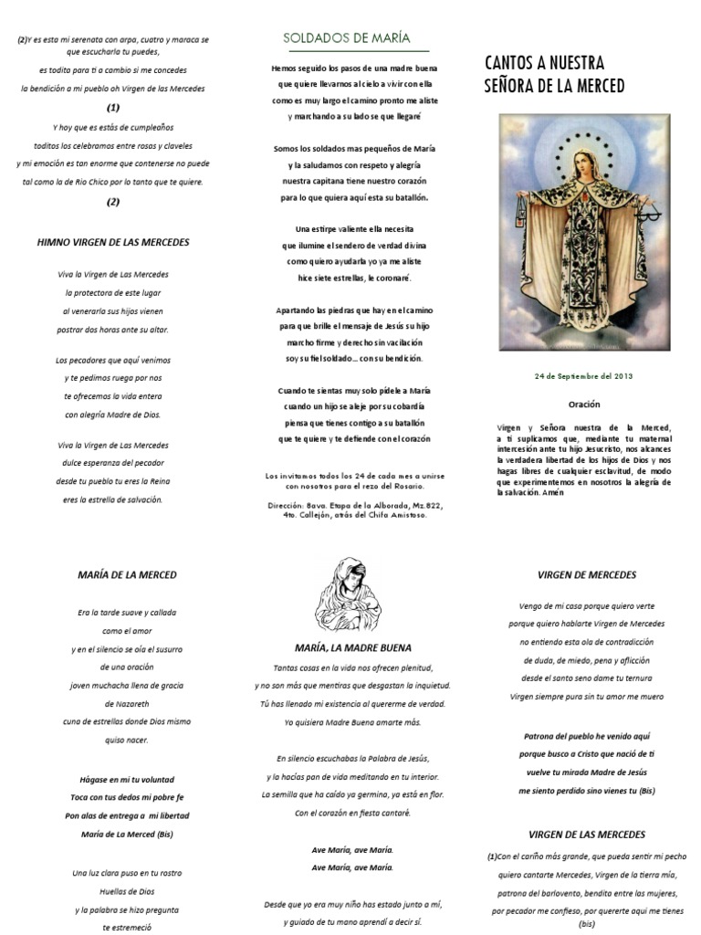 Himnos y oraciones dedicados a la Virgen de las Mercedes | PDF | María ...