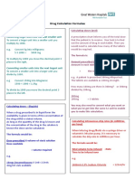 Adult Drug Calculations Formulae (To Be Given With Test)