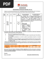 Addendum: Recruitment of Specialist Officers - 2017-18