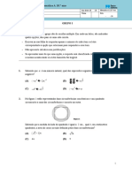 Proposta de Teste - Matemática A 10.º Ano: Grupo I