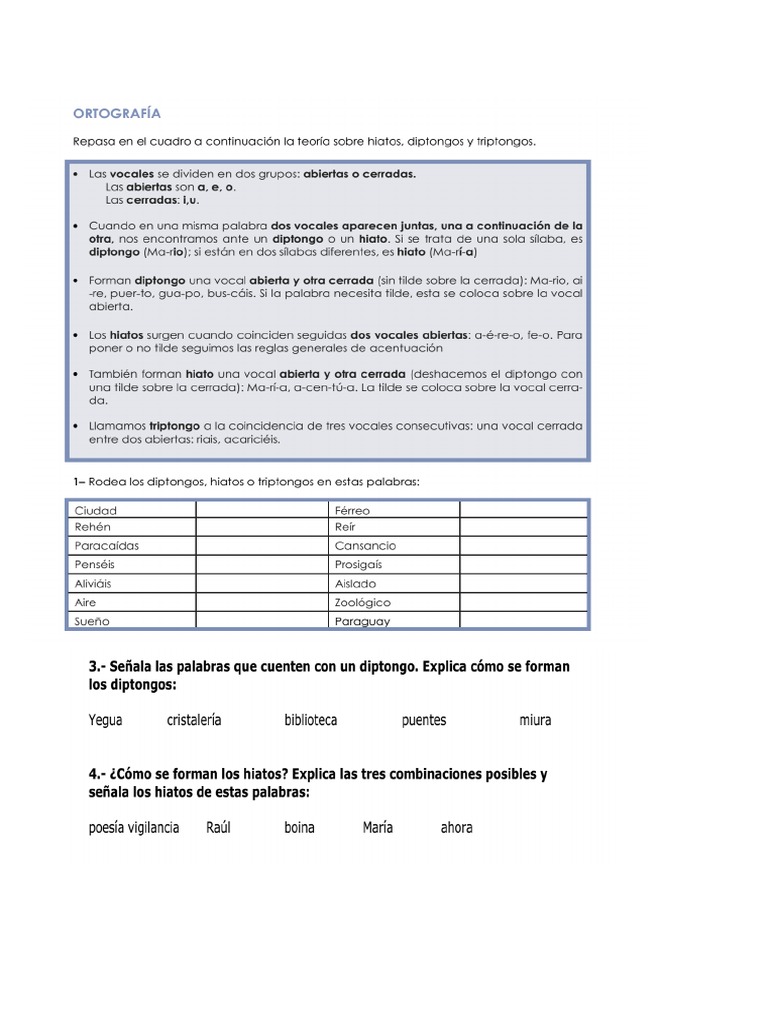 Tema 2 Lengua y Literatura (Fichas de Repaso), 1º de La ESO PDF