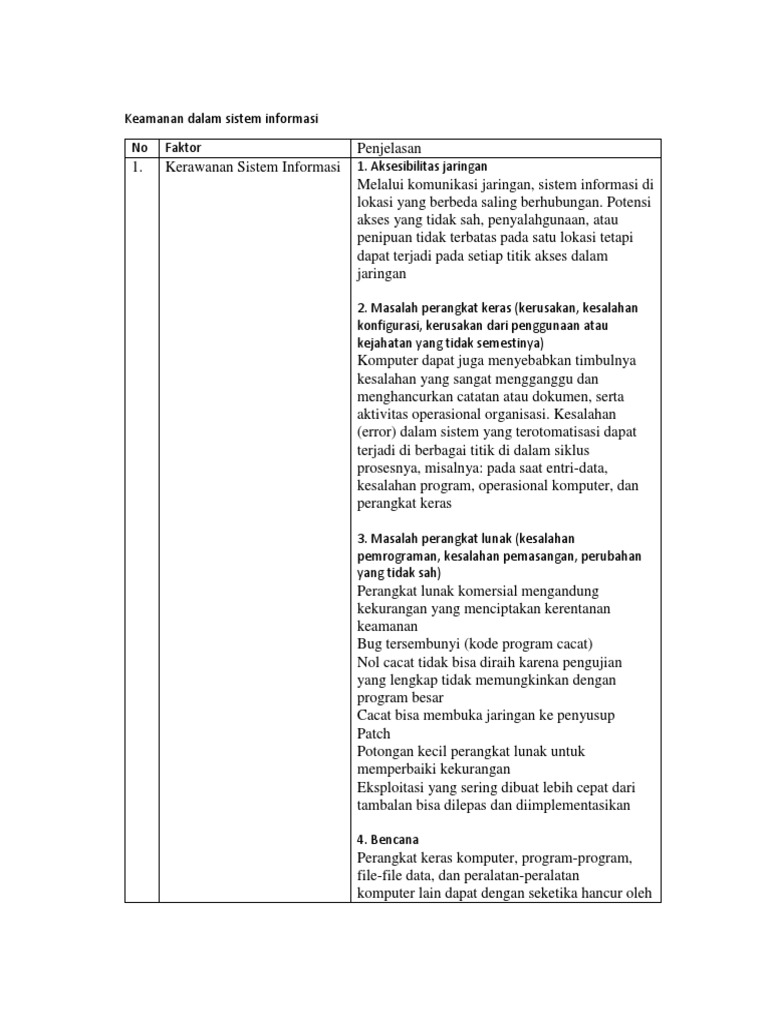 Keamanan Dalam Sistem Informasi | PDF