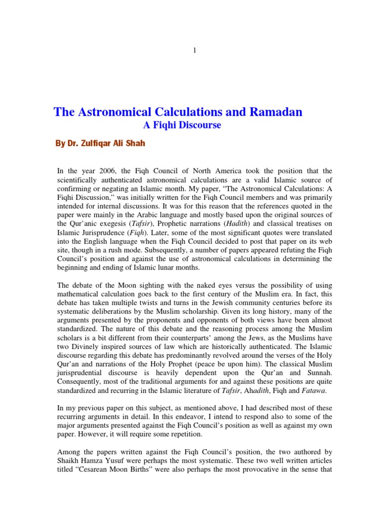 Astronomical Calculations And Ramadan Pdf Astronomy Heliocentrism