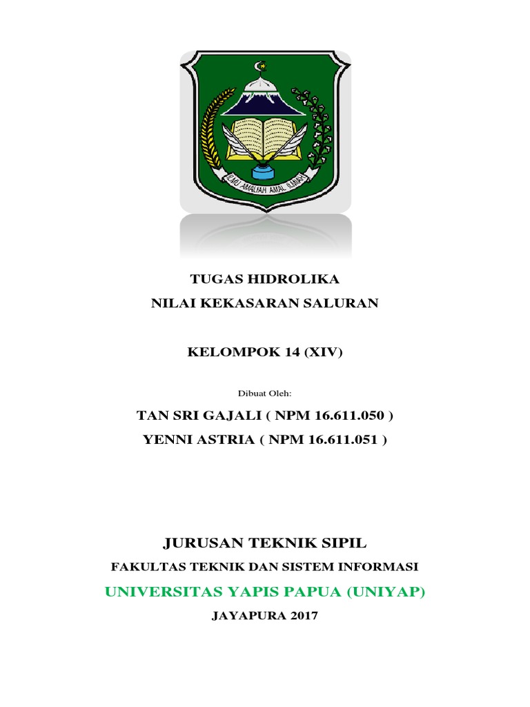 Contoh Makalah Hidrolika Ruang Belajar