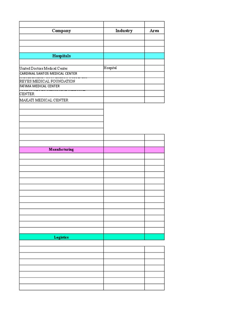 Database Format for Medical Contacts | PDF