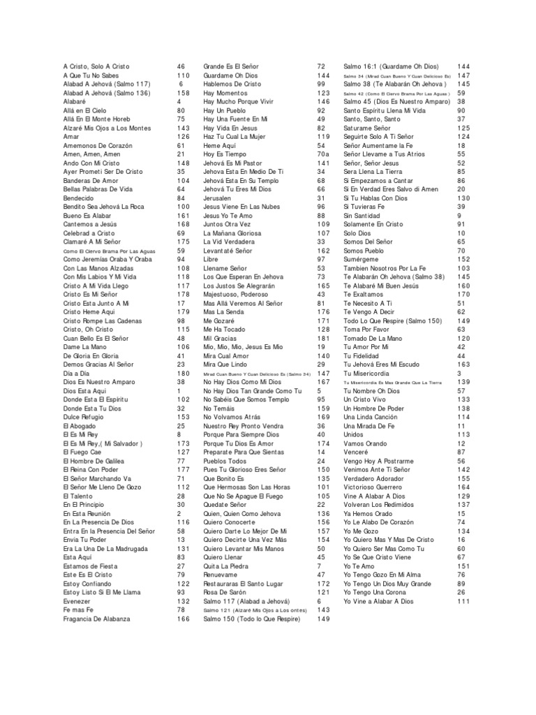Coritos Con Acordes Pdf Salmos Cristo Título