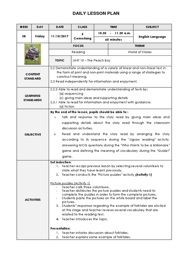 Lesson Plan PAK 21 PDF Lesson Plan Cognition