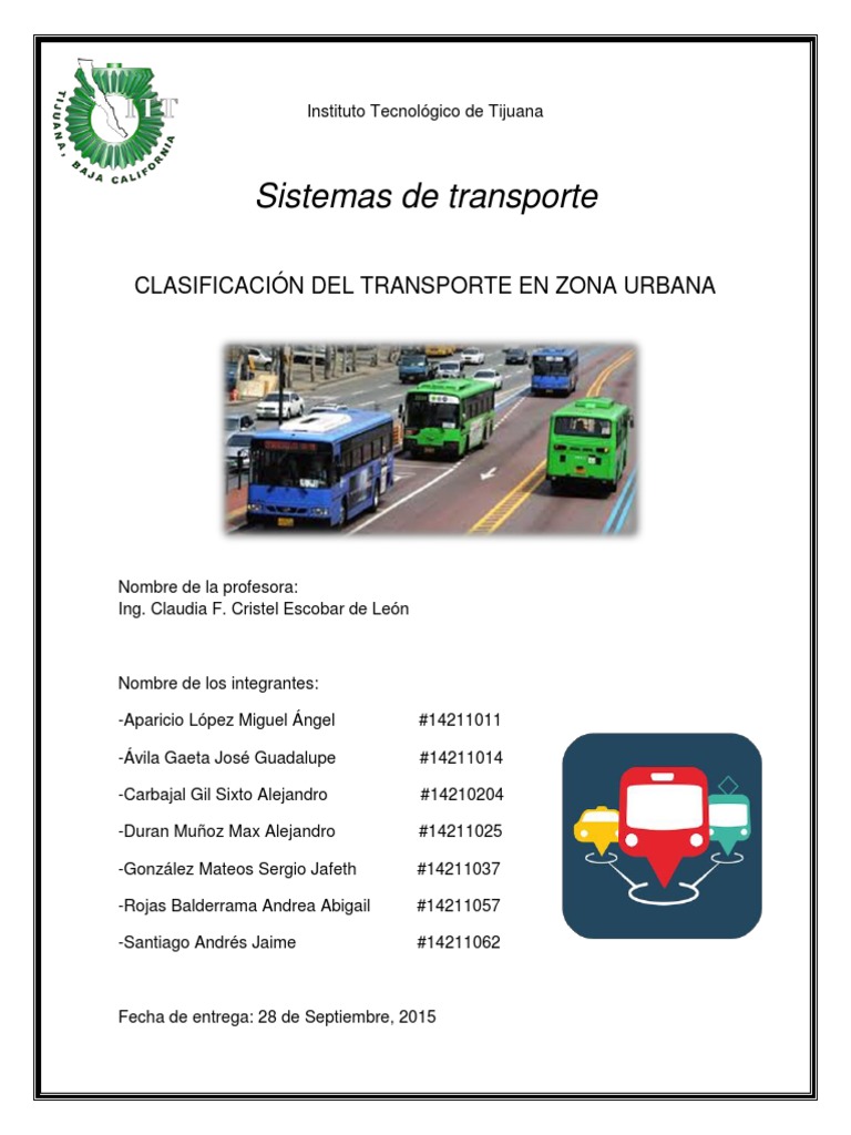 Clasificación del Transporte Urbano | PDF | Transporte público ...