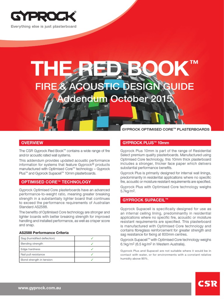 GYP1113 Red Book Plus-Optimised Oct 2015w PDF | PDF | Drywall | Wall