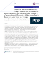 Comparative Study of the Efficacy and Tolerability of Dihydroartemisinin-piperaquine-trimethoprim Versus Artemether-lumefantrine in the Treatment of Uncomplicated Plasmodium Falciparum Malaria in Cameroon,
