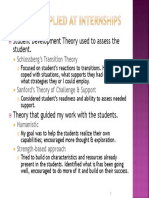 student advising theories applied at internships