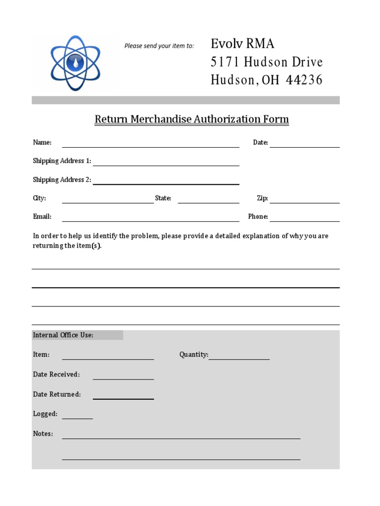 Evolv RMA Form | PDF