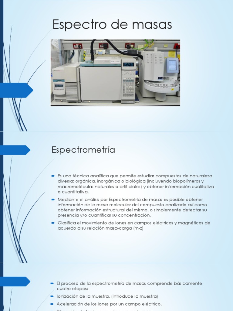 Fundamentos de Espectrometría de Masas | PDF | Espectrometría de masas ...