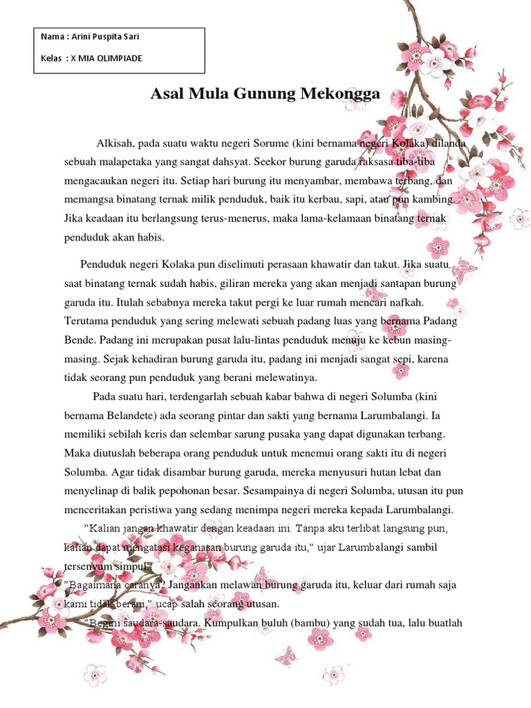 Asal Mula Gunung Mekongga