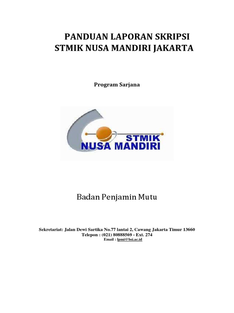 Panduan Skripsi STMIK Nusa Mandiri | PDF | Seni | Komputer