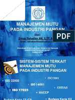 Manajemen Mutu Dalam Industri Pangan PDF